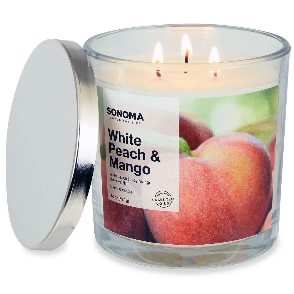 Sonoma Goods For Life® White Peach & Mango 14-oz. 3-Wick Candle Jar 3 Sonoma Goods For Life® White Peach & Mango 14-oz. 3-Wick Candle Jar - Image 3