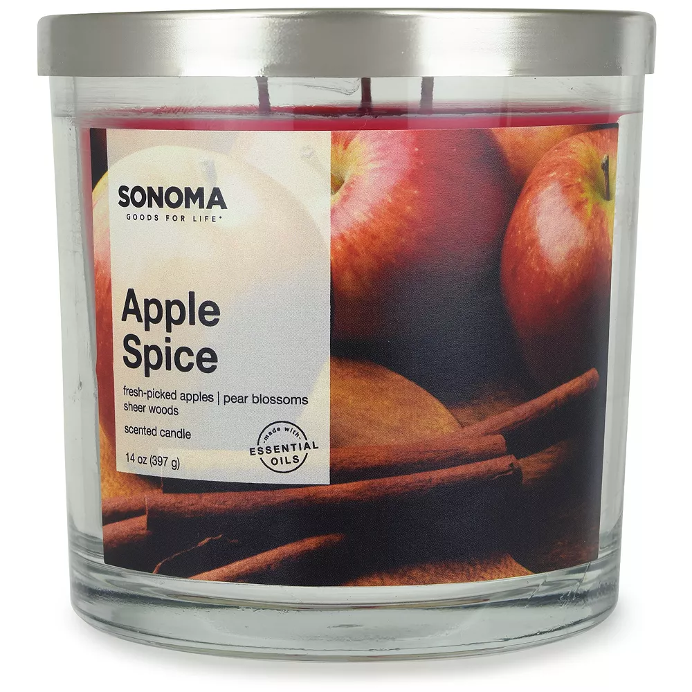 Sonoma Goods For Life® Apple Spice 14-oz. 3-Wick Candle Jar 1 Sonoma Goods For Life® Apple Spice 14-oz. 3-Wick Candle Jar