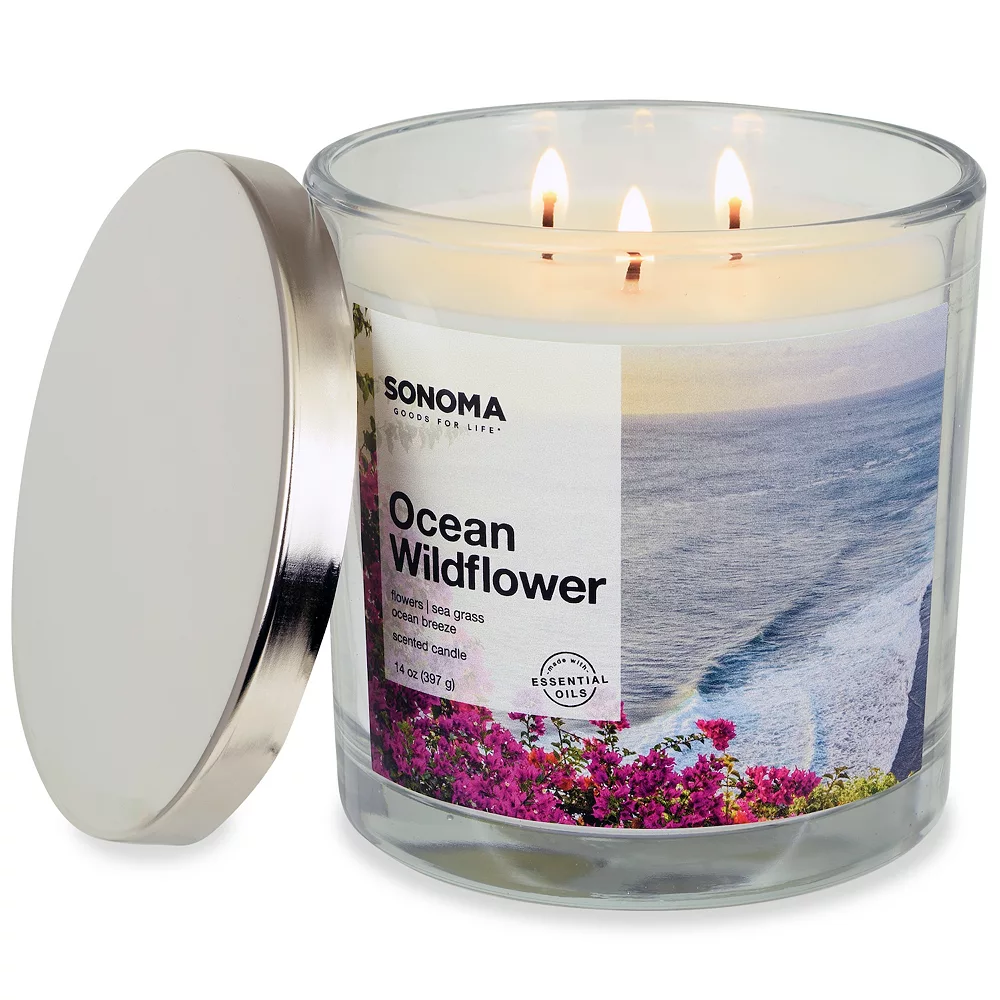 Sonoma Goods For Life® 14-oz. Ocean Wild Flowers Candle Jar 1 Sonoma Goods For Life® 14-oz. Ocean Wild Flowers Candle Jar