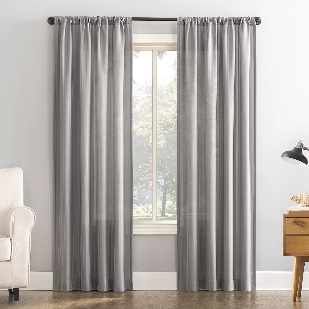 Sonoma Goods For Life® Recycled Polyester Vertical Stripe Sheer Window Curtain 1 Sonoma Goods For Life® Recycled Polyester Vertical Stripe Sheer Window Curtain