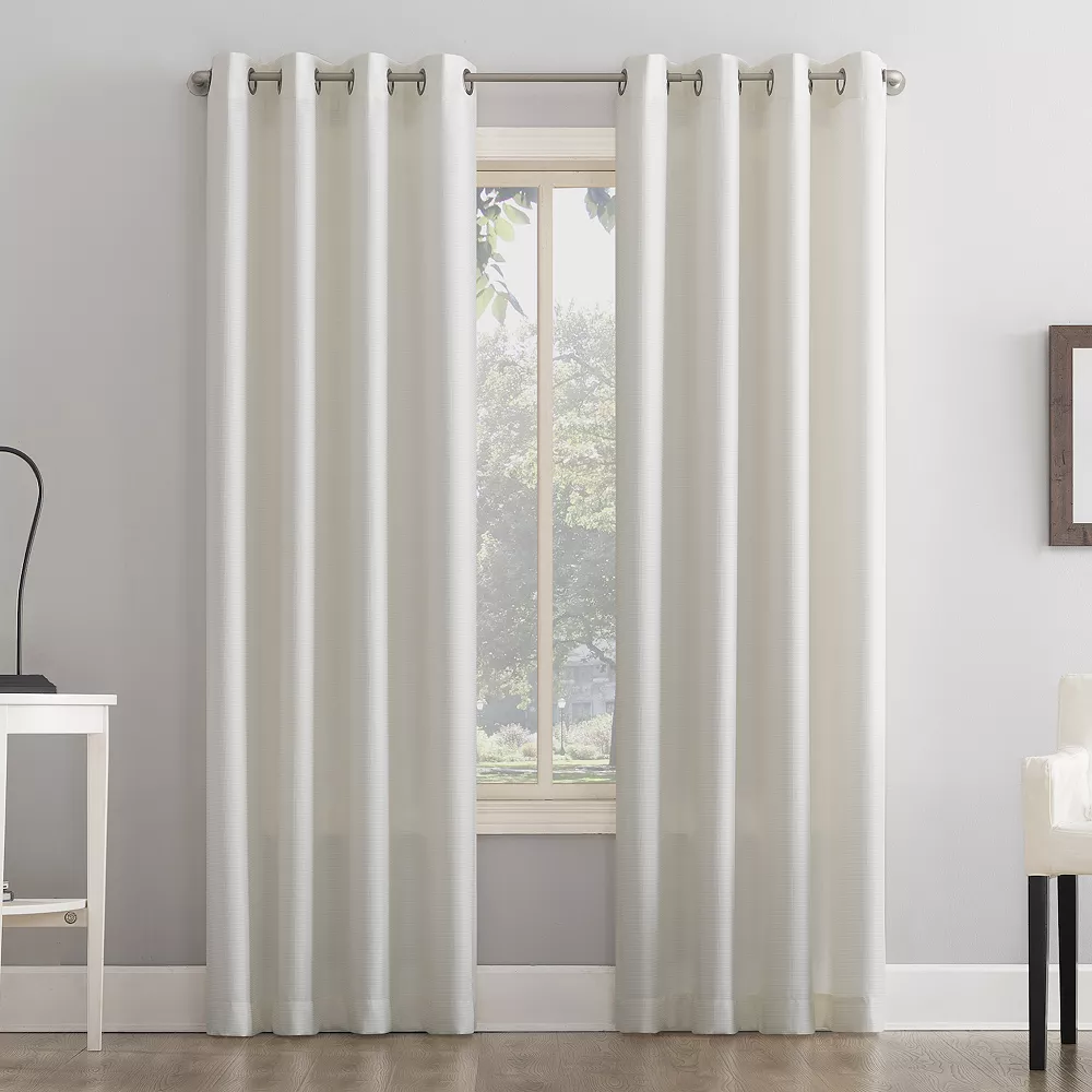 Sonoma Goods For Life® Recycled Polyester Tonal Grid Grommet Window Curtain 1 Sonoma Goods For Life® Recycled Polyester Tonal Grid Grommet Window Curtain