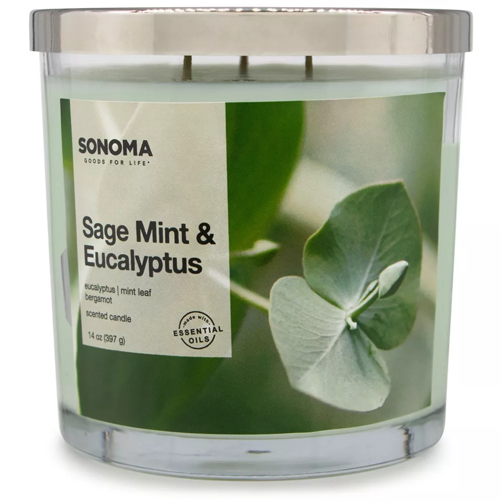 Sonoma Goods For Life® Sage Mint & Eucalyptus 14-oz. Candle Jar 1 Sonoma Goods For Life® Sage Mint & Eucalyptus 14-oz. Candle Jar