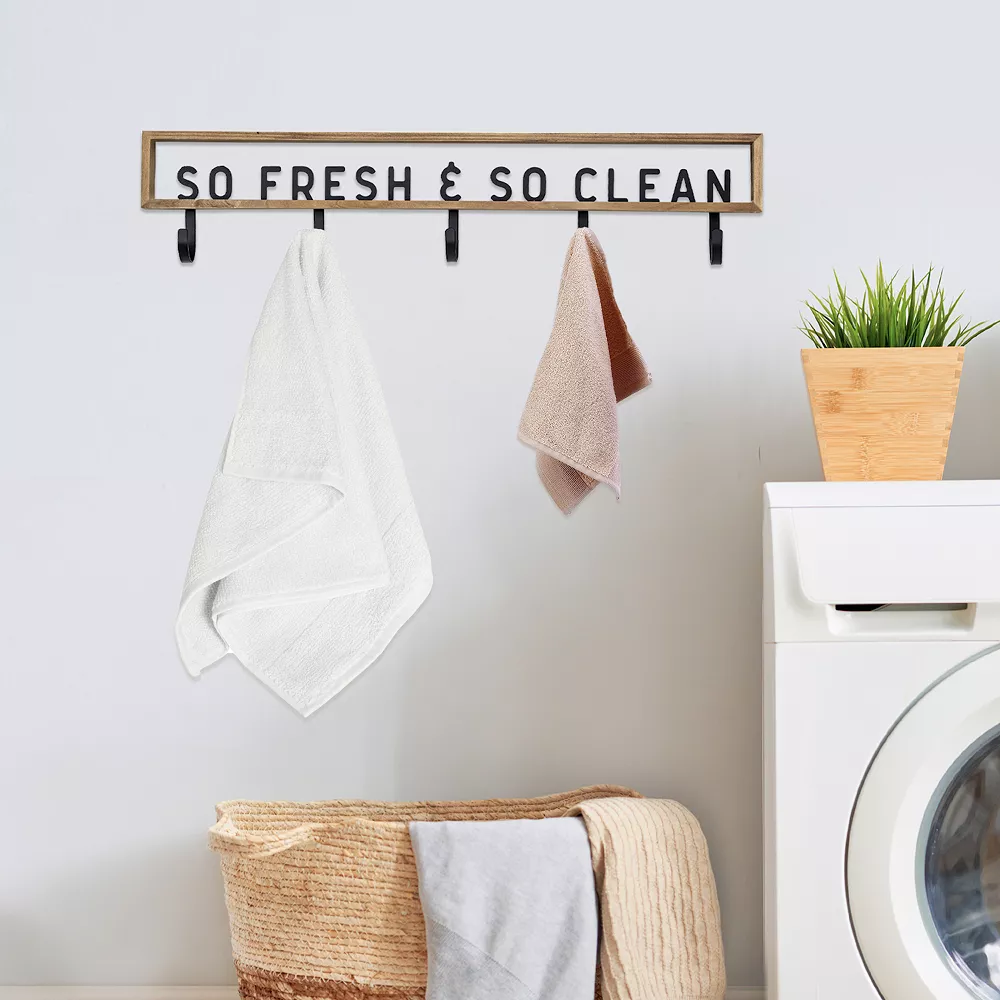 Sonoma Goods For Life® So Fresh & So Clean 5-hook Wall Decor 2 Sonoma Goods For Life® So Fresh & So Clean 5-hook Wall Decor - Image 2