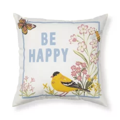 Sonoma Goods For Life® 17" X 17" "Be Happy" Outdoor Throw Pillow
