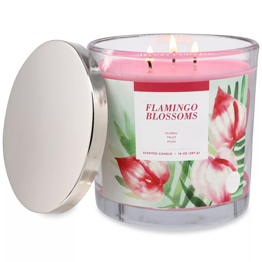 Sonoma Goods For Life® Flamingo Blooms 14-oz. Candle Jar 1 Sonoma Goods For Life® Flamingo Blooms 14-oz. Candle Jar