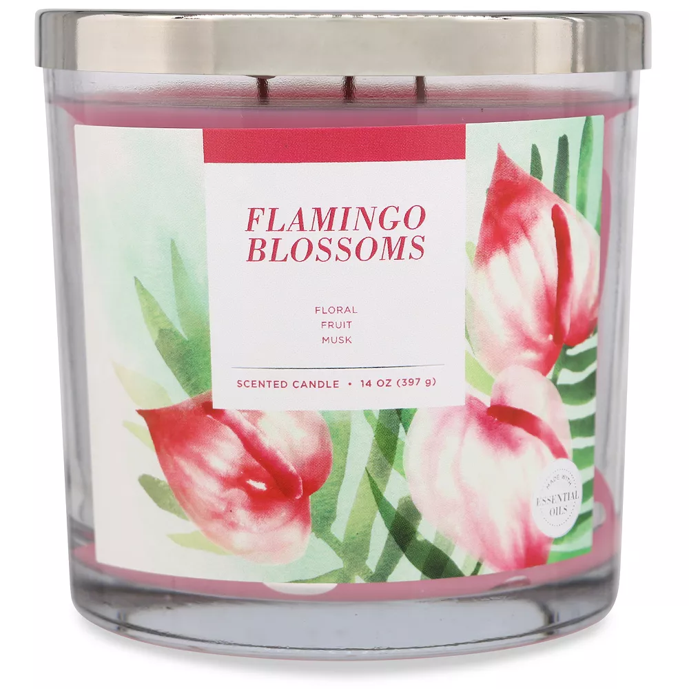 Sonoma Goods For Life® Flamingo Blooms 14-oz. Candle Jar 3 Sonoma Goods For Life® Flamingo Blooms 14-oz. Candle Jar - Image 3