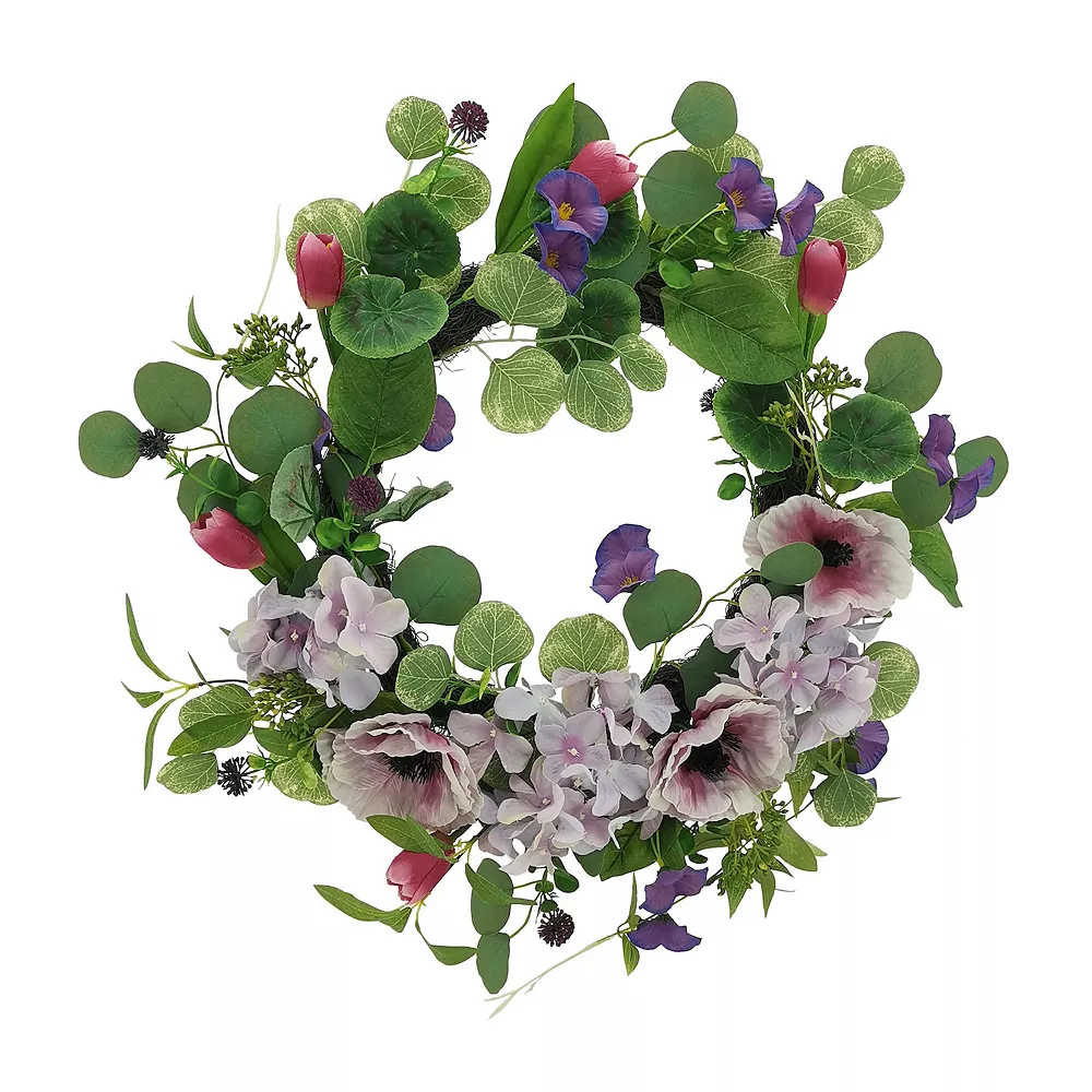 Sonoma Goods For Life® Asymmetrical Artificial Poppy Tulip Wreath 1 Sonoma Goods For Life® Asymmetrical Artificial Poppy Tulip Wreath