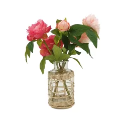 Sonoma Goods For Life® Artificial Pink Floral Rattan Vase Table Decor