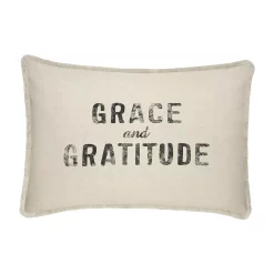 Sonoma Goods For Life® 14" X 20" Linen "Grace And Gratitude" Pillow